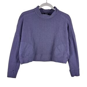 Zobha Purple Long Sleeve Mock Neck Cropped‎ Athleisure Pullover Women's Size M